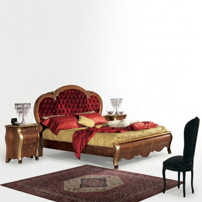 Chesterfield Luxusbett für Schlafzimmer Polsterung Design Luxusbetten