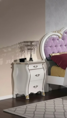 Noční stolek s 3 šuplíky, design dřevěné skříně klasický, nový