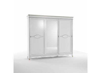 Weißer Klassischer Kleiderschrank Spiegeltür Schlafzimmer Möbel Design