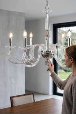 Luxus Transparentní stropní lustr Skleněný lustr Krystalový lustr Lampa