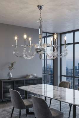 Luxus Transparentní stropní lustr Skleněný lustr Krystalový lustr Lampa