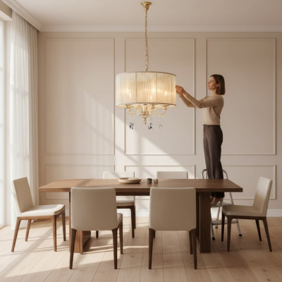 Königlicher Luxus Kronleuchter Deckenleuchter Gold Deckenlampe Lüster