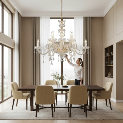 Luxus Kronleuchter Kristall Lüster Pendelleuchter Deckenleuchte Modern