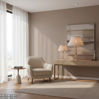 Antike Stil Beige Lampe Tischlampe Kronleuchter Kristall Tischleuchten