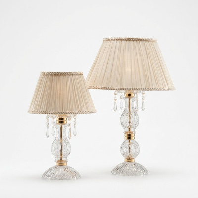 Antike Stil Beige Lampe Tischlampe Kronleuchter Kristall Tischleuchten