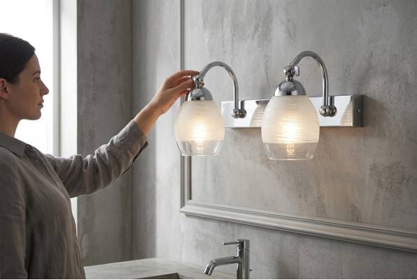 Designer Wandbeleuchtung Klassischer Wandleuchter Luxus Beige Deko Lampe
