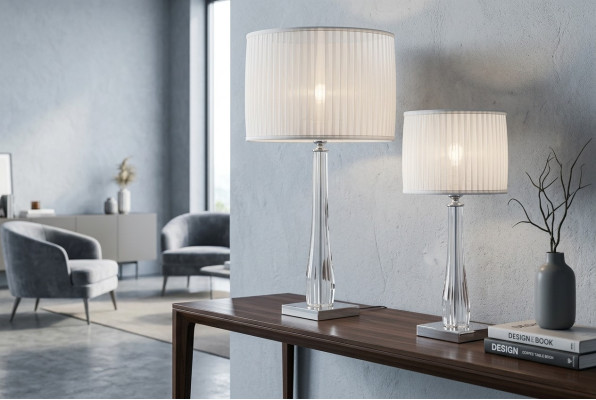Luxuriöse klassische Nachttischlampe Tischlampe Weiß Tischbeleuchtung Neu