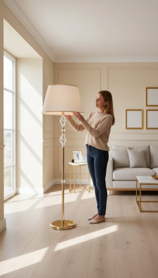 Stehleuchte Leuchten Gold Möbel Leuchte Steh Wohnzimmer Neu klassische