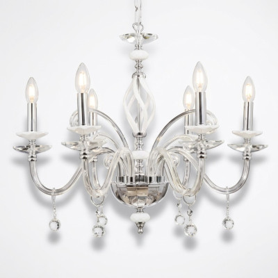 Luxus Deckenleuchter Weiß Kronleuchter Deckenlampe Lüster Kristall Lampe