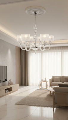 Stropní lampa Lustr Lustr svítidlo Skleněný Bílý Lampy Starožitný Styl