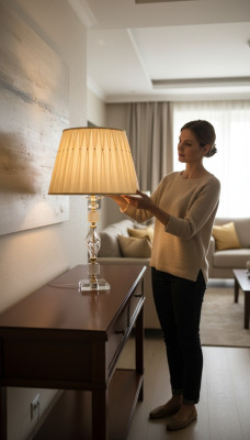 Luxuriöse Leuchte Tischlampe stilvolle Beige Tischlampe Tisch Kristall neu