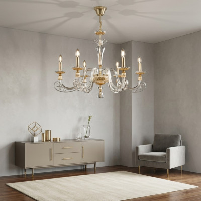 Deckenleuchte Luxus Kronleuchter Kristall Lampe Hängeleuchte Goldene Lampen