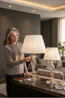 Tischleuchte Tisch Lampe Leuchten Kristall Lampen Antik Stil Leuchte