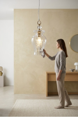 Kristall Lampe Luxus Deckenleuchter Stilvolleuchter Deckenlampe Siros neu