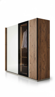 Moderner Kleiderschrank Luxus Holz Schränke Glas stilvolle Schlafzimer