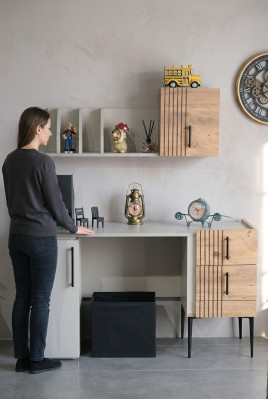 Elegantní kancelářský nábytek kompletní set Regál Psací stůl Dřevo Top kvalita nový