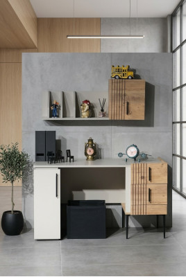 Elegantní kancelářský nábytek kompletní set Regál Psací stůl Dřevo Top kvalita nový