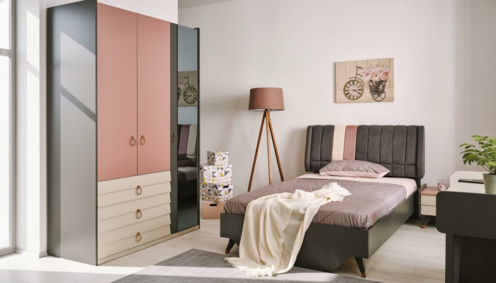 Schlafzimmer Set Bett Nachttisch Kleiderschrank Modern Luxus Setra Set