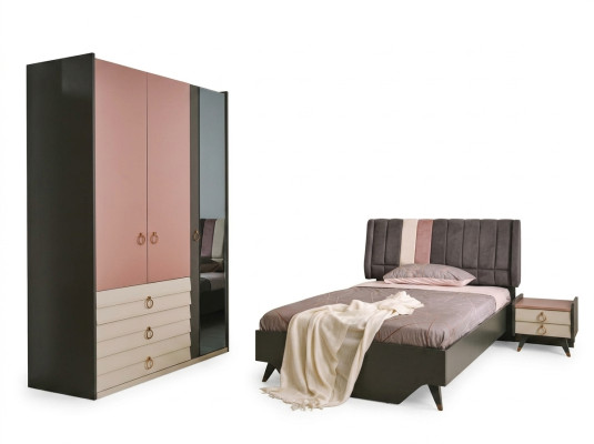 Schlafzimmer Set Bett Nachttisch Kleiderschrank Modern Luxus Setra Set