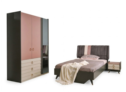 Schlafzimmer Set Bett Nachttisch Kleiderschrank Modern Luxus Setra Set