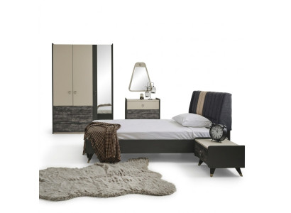 Luxuriöses stilvolle Schlafzimmer Modernes Einrichtung Bett 5tlg. Sets