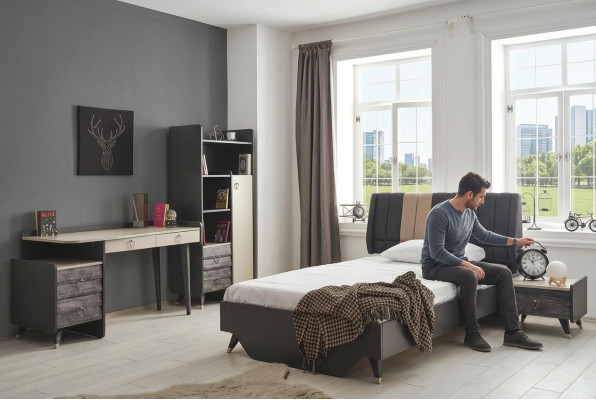 Schlafzimmerset Luxuriöses stilvolle Schlafzimmer Set Bett Bücherregal