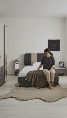 Luxuriöses stilvolle Grau Schlafzimmerset Modern Bett Nachttisch neu