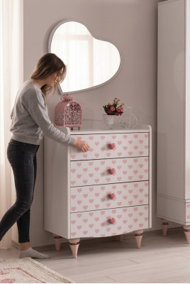 Kommode Spiegel Holz Set Modern Design Möbel neu Gruppe Weiß Luxus 2tlg