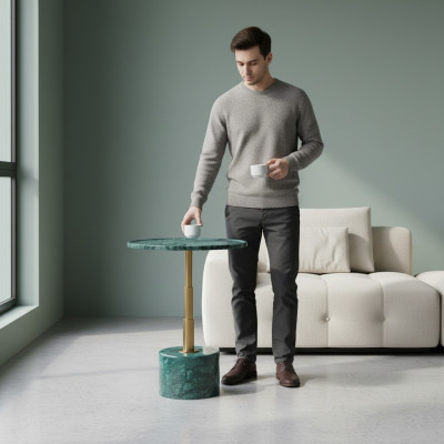 Marmor stilvolle Grün Beistelltisch neu luxuriöse modern Couchtisch neu
