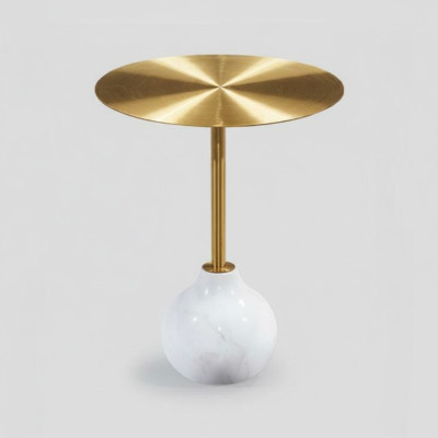 Modern Couchtisch rund Metall stilvolle Gold Beistelltisch neu luxuriöse