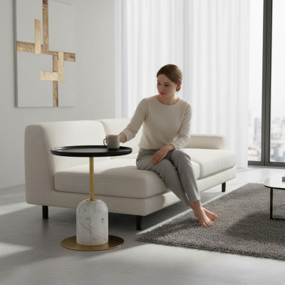 Designer Couchtisch Beistelltisch Wohnzimmer Tisch Möbel Rund Tische neu
