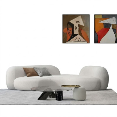 Modern Sofa 3 Sitzer Weiß Hochwertig Polster Sofas Design Textil neu stilvoll
