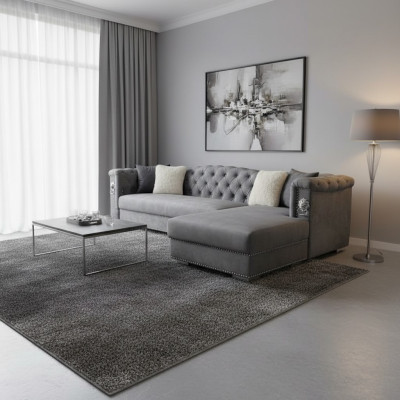 Ecksofa Couch Sofa Eckgarnitur Design Couchen Wohnlandschaft Grau Stoff