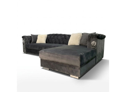 Ecksofa Couch Sofa Eckgarnitur Design Couchen Wohnlandschaft Grau Stoff