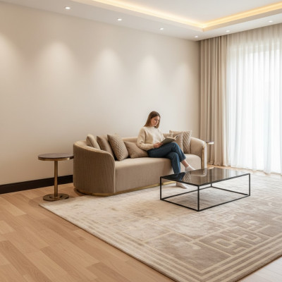 Sofa 3Sitzer Sofas Popruh Moderní Luxusní textilní obývací pokoj Třísedací