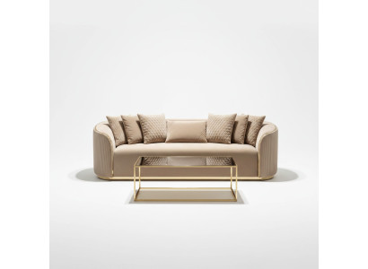 Sofa 3Sitzer Sofas Popruh Moderní Luxusní textilní obývací pokoj Třísedací