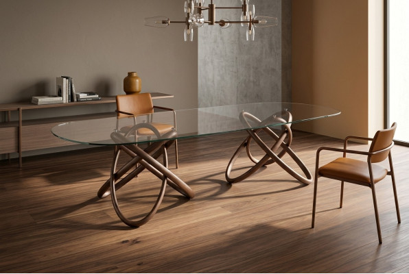 Designer Moderní jídelní stůl Luxus Oválný skleněný stůl Skleněný nábytek Nový