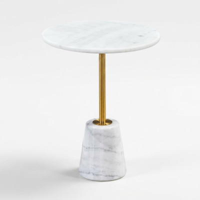 Weißer Rundtsch Marmortische Metall Möbel Beistelltische Designer Tisch
