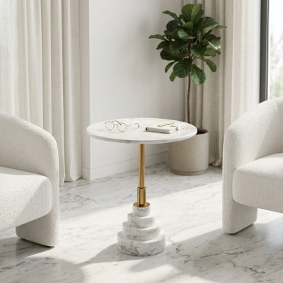Modern Couchtisch Luxus Weiß Tisch Beistell Tische Wohnzimmer Rund neu