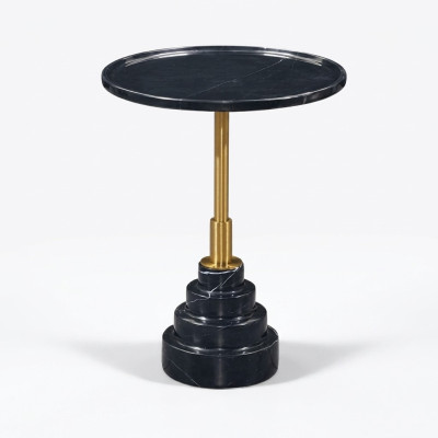 Modern Schwarz Couchtisch Luxus Marmor Tisch Beistell Tische Wohnzimmer Rund