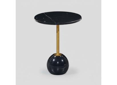 Schwarz-Goldener Beistelltisch Moderne Wohnzimmer Marmor Couchtische