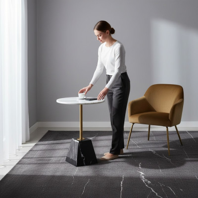 Designer Runder Abstelltisch Luxus Marmor Beistelltische Stilvolle Möbel