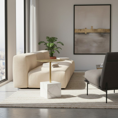 Luxuriöser Weißer Beistelltisch Wohnzimmer Designer Ablage Couchtische