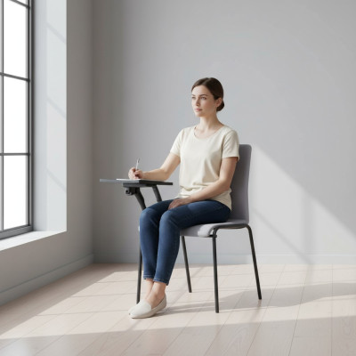 Moderní křeslo Top kvality, designové, stylové sedadlo šedé kancelářské židle, nové.