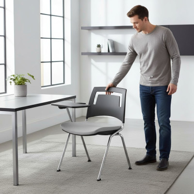 Elegantní šedá židle Moderní židle Vysoká kvalita designu Kancelářská židle Nová
