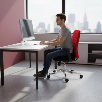 Büro Sessel Rot Gaming Stuhl Textil Bürostuhl Drehstuhl Chef Neu Sessel