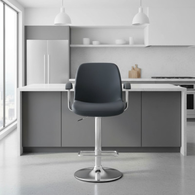 Modern Grau Stuhl Designer Barhocker Metall stilvoll Luxus Möbel Hocker