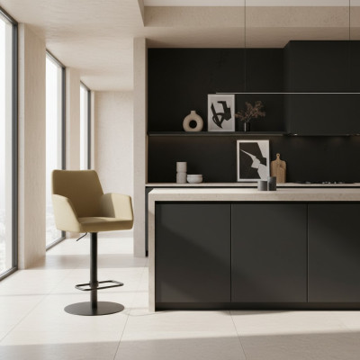 Stolička Bar Zelená Stylový Barový Stolička Stůl Design Kovový Jídelní židle Nový