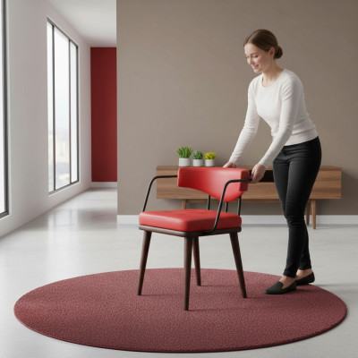 Roter Lehnstuhl Esszimmer Einsitzer Holzstuhl Wohnzimmer 1-Sitzer Stuhl