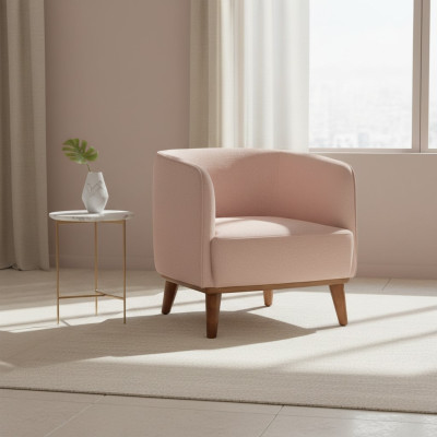 Beiger Sessel Polster Wohnzimmer Einsitzer Designer Lounge Relaxsessel